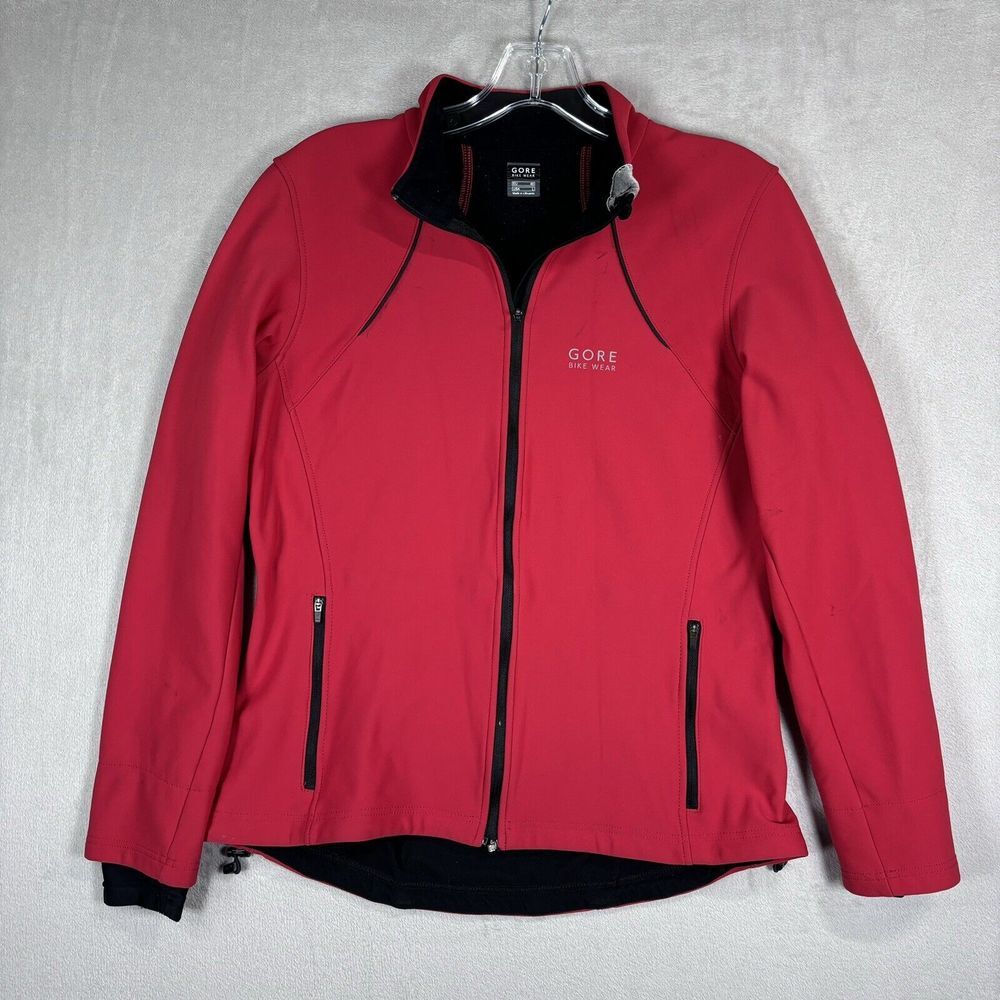 Gore Bike Wear Jacket Womens 40 Large Windstopper Full Zip Red‎ Long Sleeve